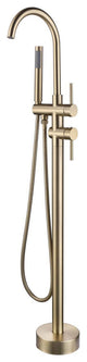 Givingtree Contemporary Floor Mount Tub Filler Trim, Brushed Nickel, Gold