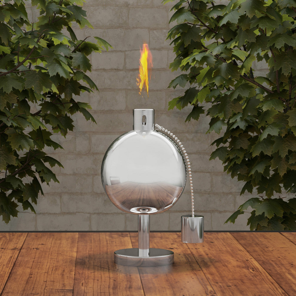 Tabletop Torch Lamp Stainless Steel Outdoor Fuel Canister for Citronella