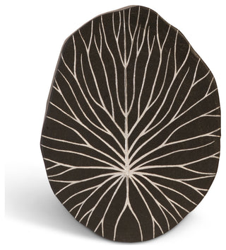 Rivulet Wall Tile, Chamcha Wood, Silver Leaf on Black