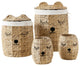 4-Piece Set Round Bear Hamper Set, Natural
