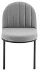 Isla Channel Tufted Upholstered Fabric Dining Side Chair - Black Light Gray