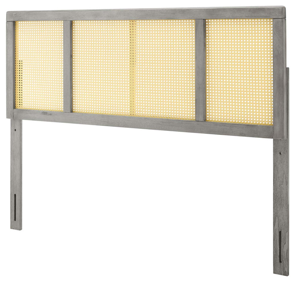 Headboard, King Size, Wood, Gray, Modern Mid-Century, Bedroom Master Suite