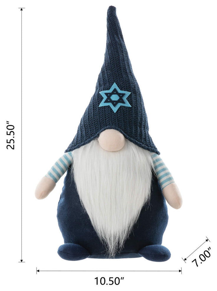 25.5"H Fabric Hanukkah Gnome Standing Decor