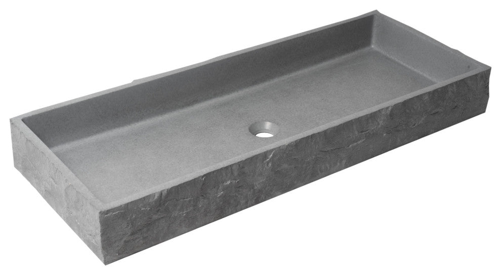 ALFI brand ABCO39TR 39" Solid Concrete Gray Matte Trough Sink for the Bathroom