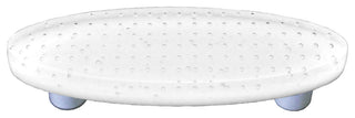 Art Glass Bubbles Pull Oval, Alum Post, Bubbles White