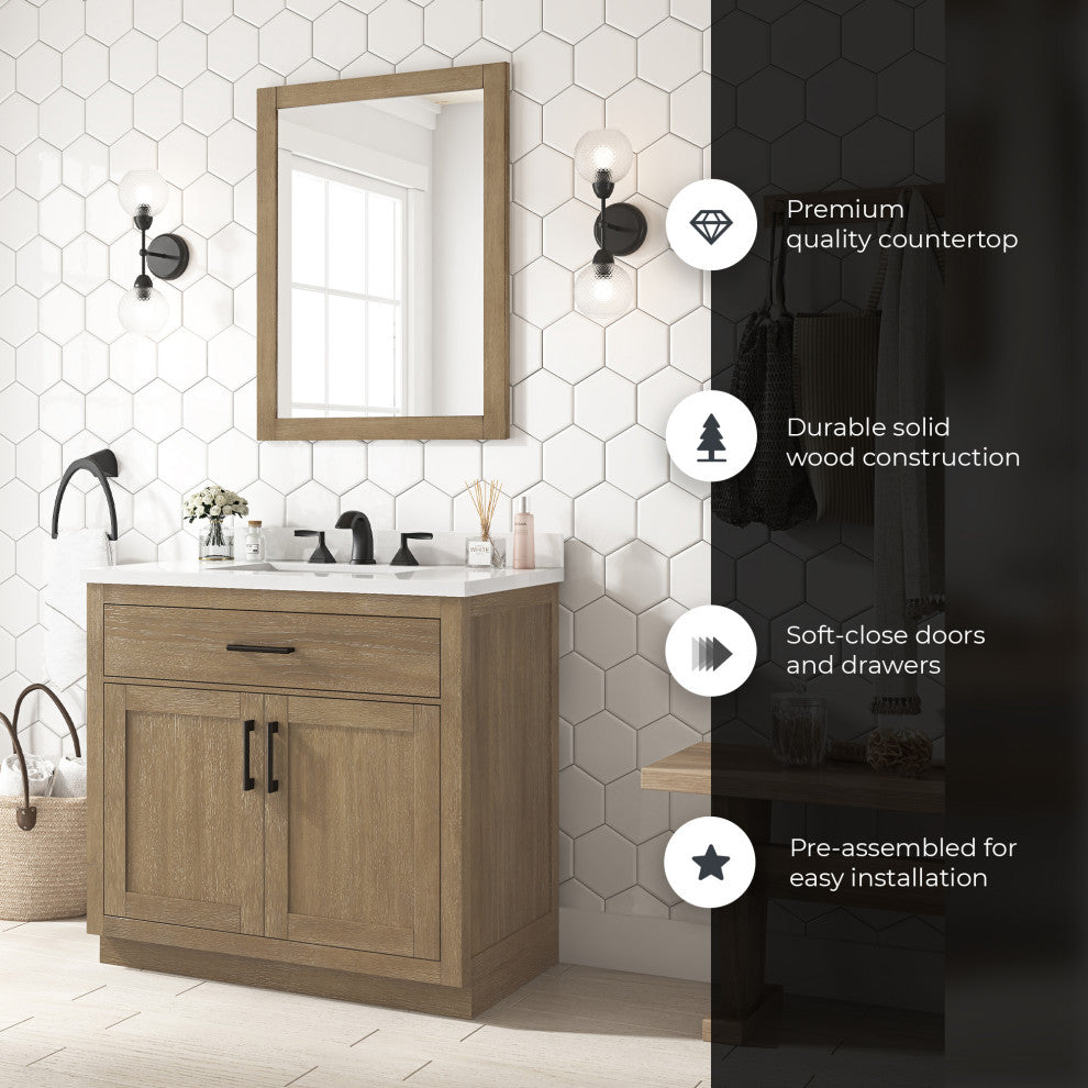 OVE Decors Bailey Vanity, Driftwood Oak, 42"