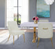 The Ace Dining Chair, Cream and Gold, Pleated Velvet, Set of 2