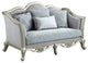 Linen Upholstery Loveseat, Light Gray