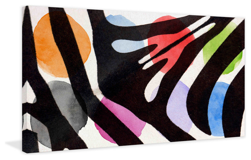 "Rainbow Zebra I" Painting Print on Canvas by Irena Orlov