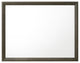 Benzara BM275077 45" Solid Wood Mirror, Rectangular, Landscape, Rustic Gray