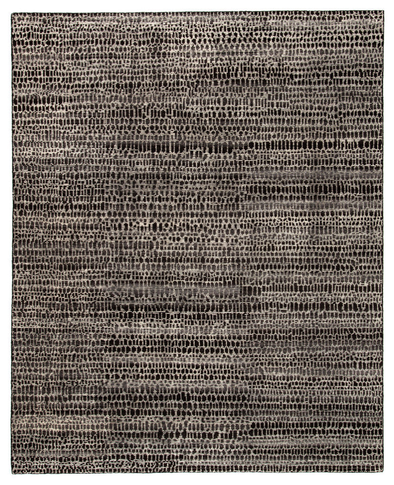 Pollack by Jaipur Living Kinetic Knotted Trellis Black/Ivory Area Rug, 10'x14'