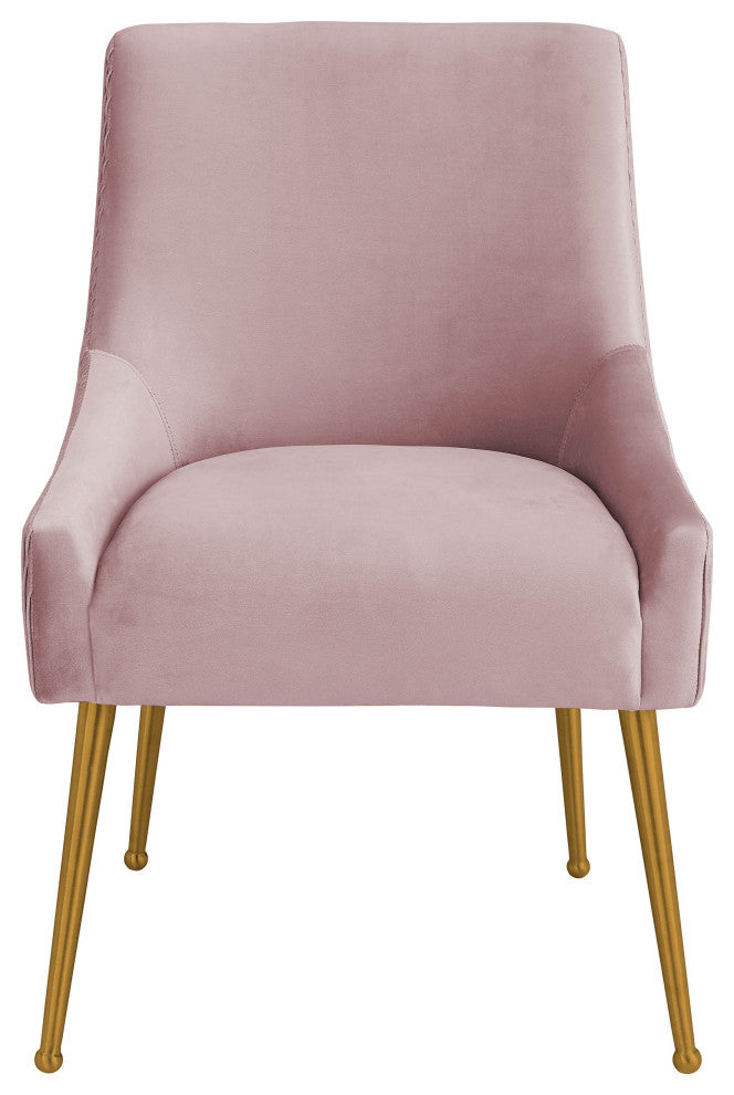 Beatrix Pleated Velvet Side Chair, Mauve