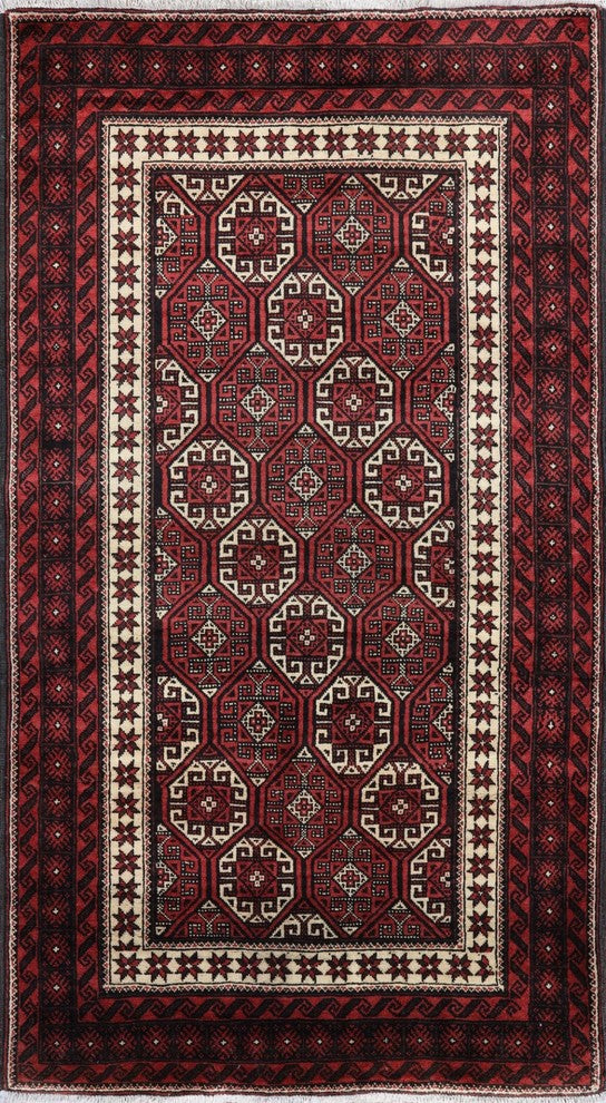 Persian Balouch Oriental Wool Area Rug 4'x6', W2304