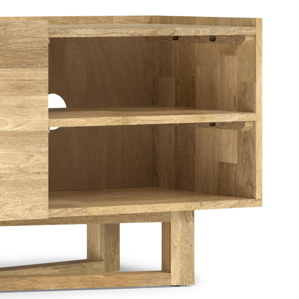 Harrow Solid Mango Wood TV Media Stand, Natural For TVs up to 65 inches