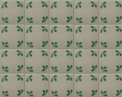 4.2x4.2 9 pcs Green Splash Talavera Mexican Tile