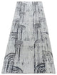 Cloud Gray The Cane Design Silk With Wool Hand Knotted Runner Rug, 2'7"x8'