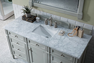 Brittany 60" Urban Gray Single Vanity w/  Carrara Marble Top