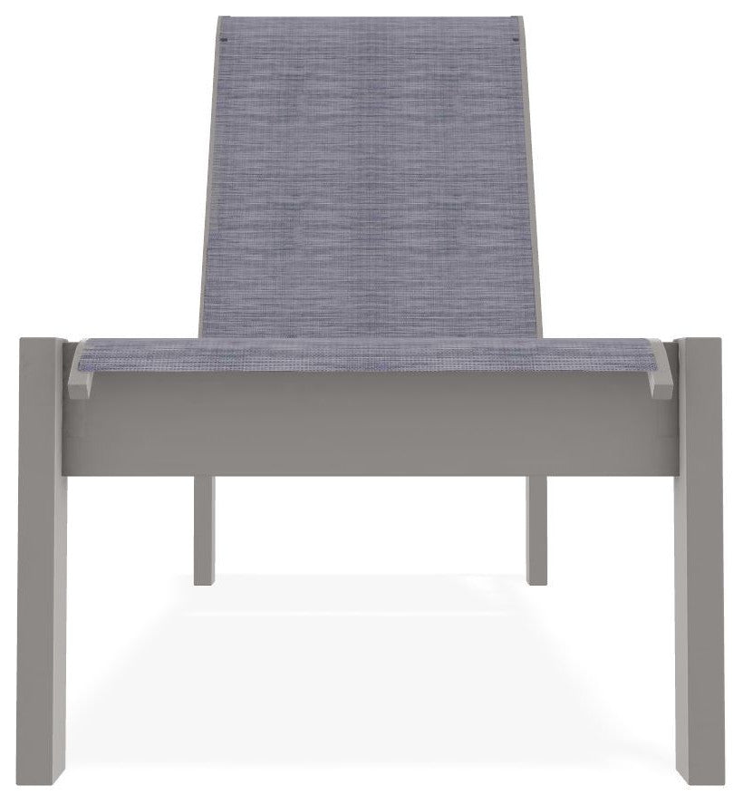 Leeward Sling Stackable Outdoor Chaise Lounge, Brooks/Warm Gray