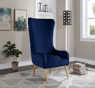 Alexander Velvet Upholstered Accent Chair, Navy