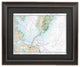 Poster Size Framed Nautical Chart; Chesapeake Bay Entrance