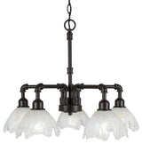 Chandeliers, 7" Gold Ice Glass