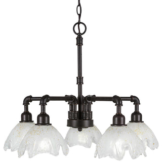 Chandeliers, 7" Gold Ice Glass
