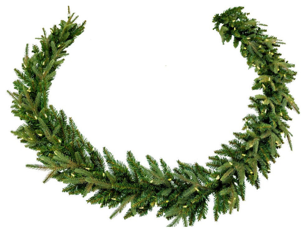 Kurt Adler 9' Pre-Lit Warm White LED Grand Fir Garland