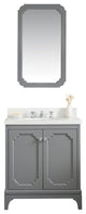 30" Wide Cashmere Gray Single Sink Quartz Carrara Bathroom Vanity