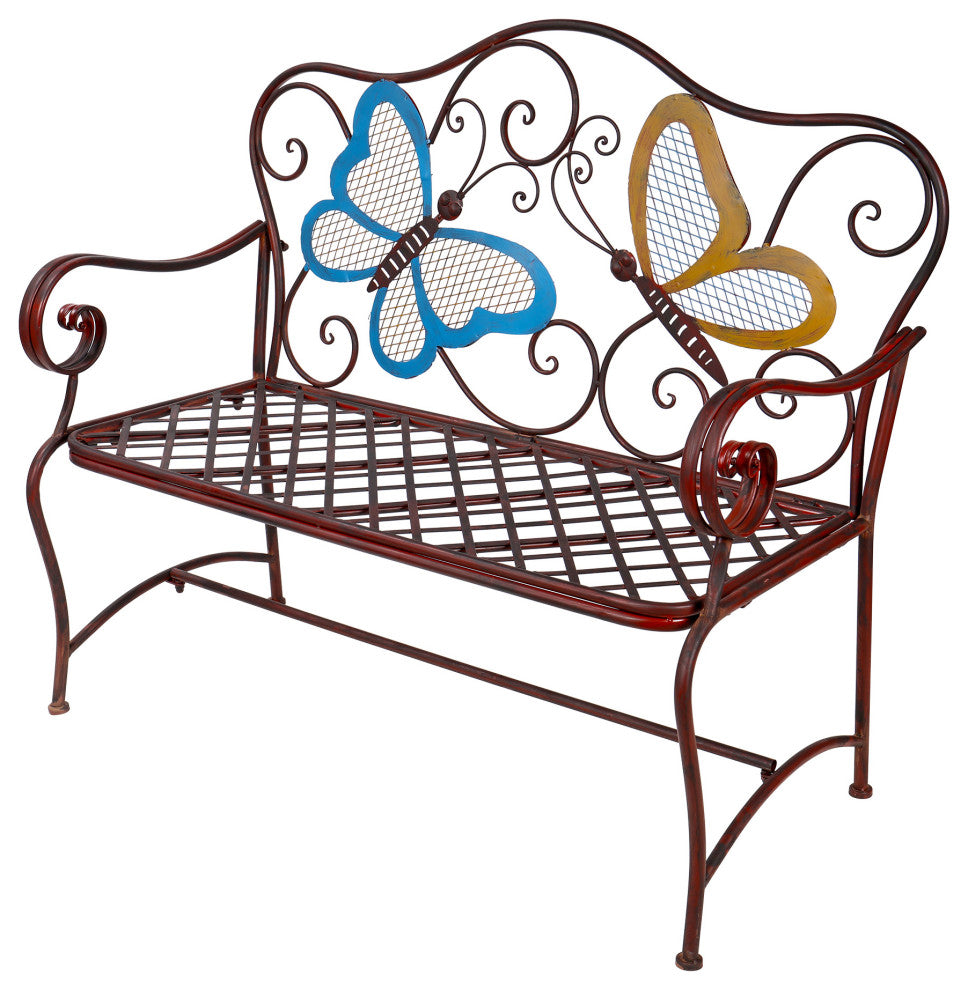 45" x 23" Outdoor 2-Person Butterfly Garden Bench