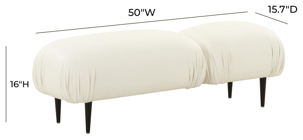 Adalynn White Vegan Leather Bench