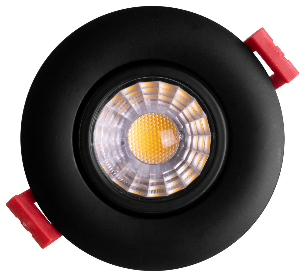 3" LED Gimbal Recessed Downlight, Black, 2700k