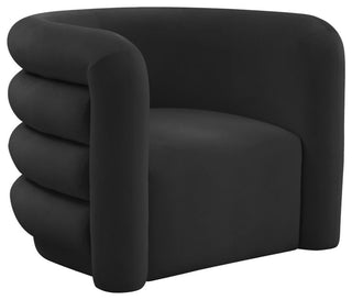 TOV Furniture Curves Black Velvet Lounge Chair