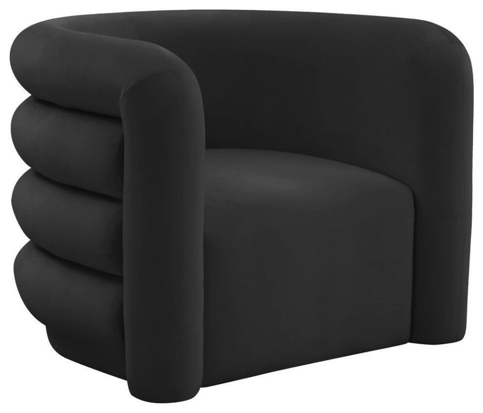 TOV Furniture Curves Black Velvet Lounge Chair