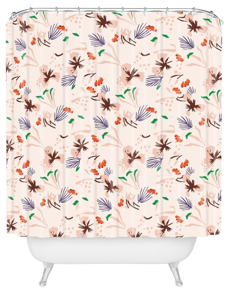 Anthology Of Pattern Seville Garden Light Shower Curtain, 72"x69"