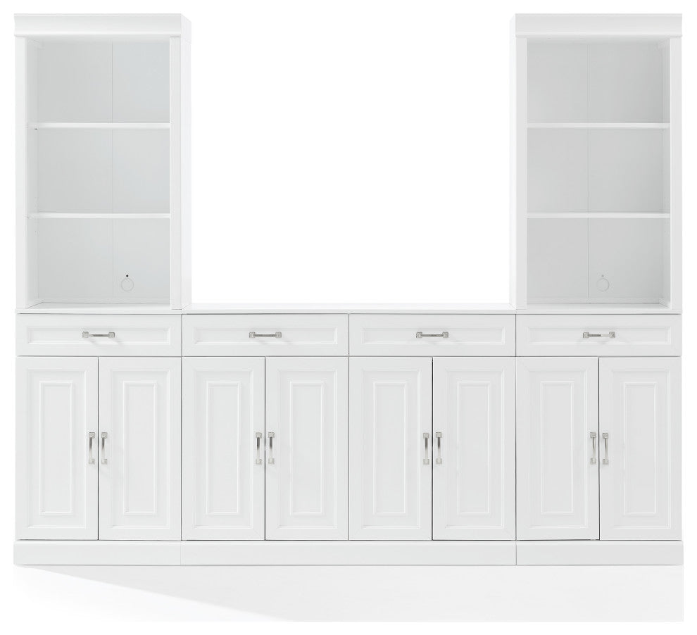 Stanton 3, Piece Sideboard, Storage Bookcase Set, Sideboard, 2 Bookcases