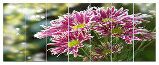 Purple Chrysanthemum Flower, Floral Canvas Art Print, 83"x32", 7 Panels