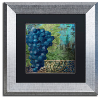 Color Bakery 'Vino Blu Two' Art, Silver Frame, Black Matte, 11"x11"