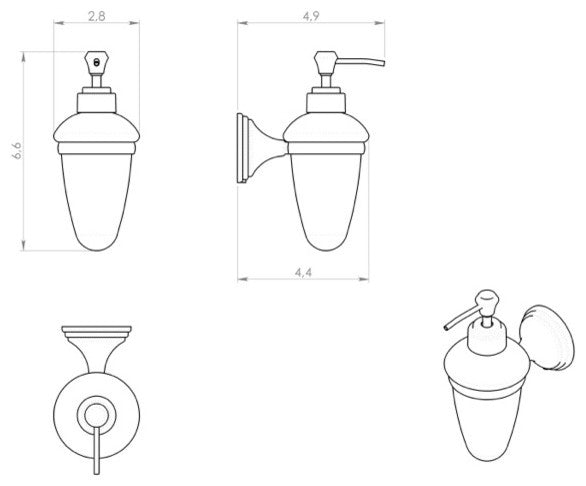 Wall Mounted Frosted Glass Soap Dispenser With Bronze Mounting