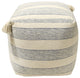White Hand-woven Parson Pouf, 18" Cube