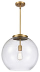Athens Pendant, Brushed Brass, Clear, Clear