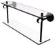Clearview 22" Two Tiered Glass Shelf with Twisted Accents, Matte Black