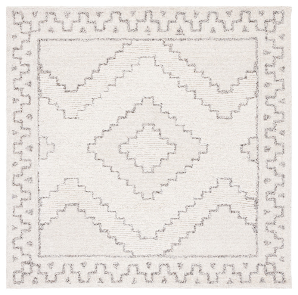 Safavieh Himalaya Collection CSB205F Rug, Ivory/Grey, 6' X 6' Square