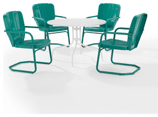 Ridgeland 5-Piece Outdoor Dining Set, Turquoise Gloss