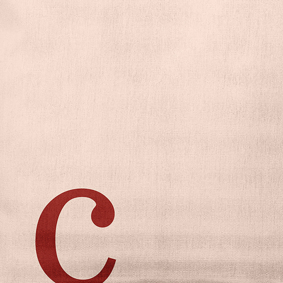 26"x26" Modern Monogram Decorative Throw Pillow, Maple Red