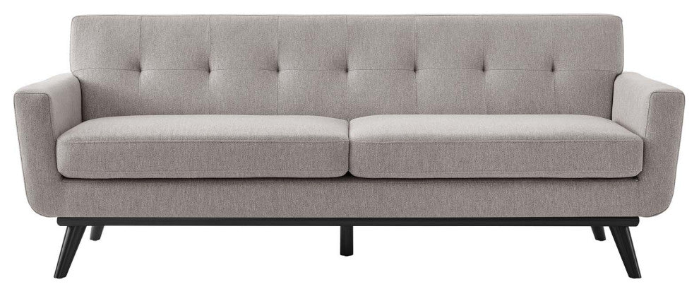 Sofa, Gray, Fabric, Modern, Mid Century Living Hotel Lounge Cafe Lobby
