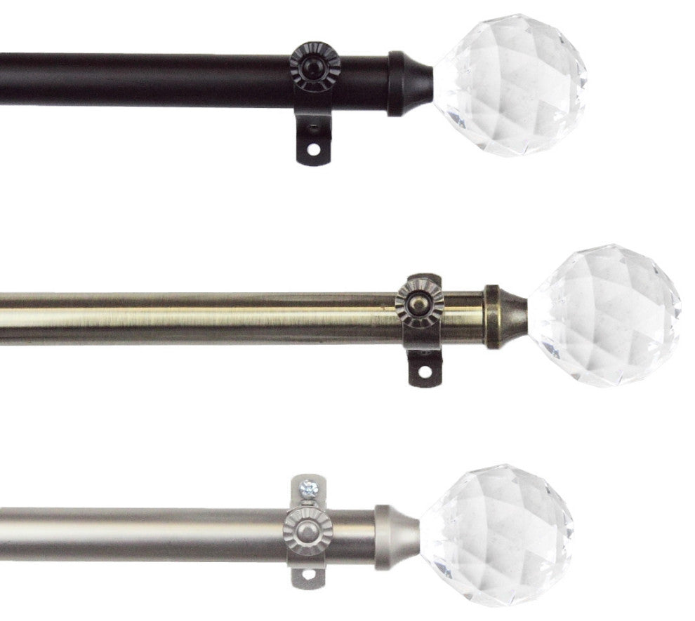 Twinkle 13/16" Diameter Curtain Rod, Antique Brass, 18-28"