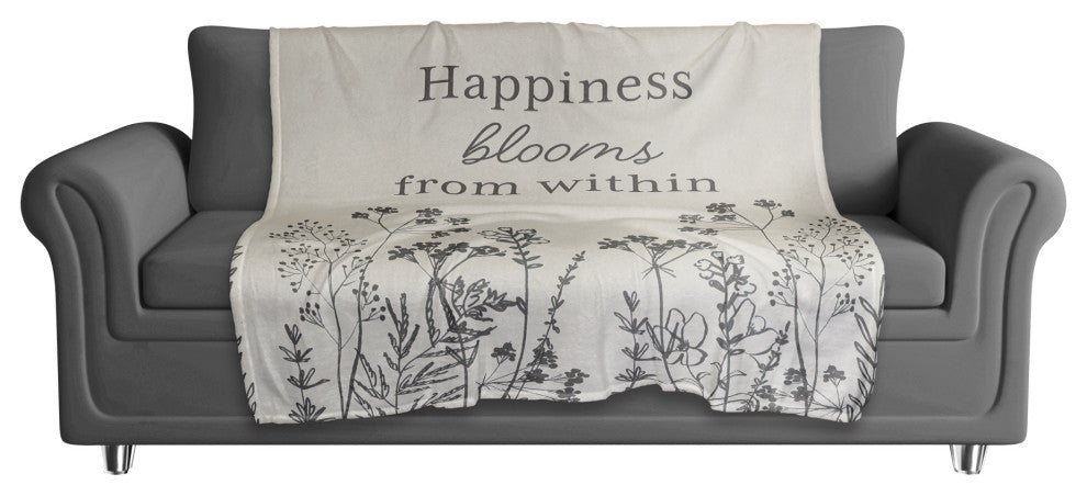 Happniess Blooms from Within 50"x60" Coral Fleece Blanket