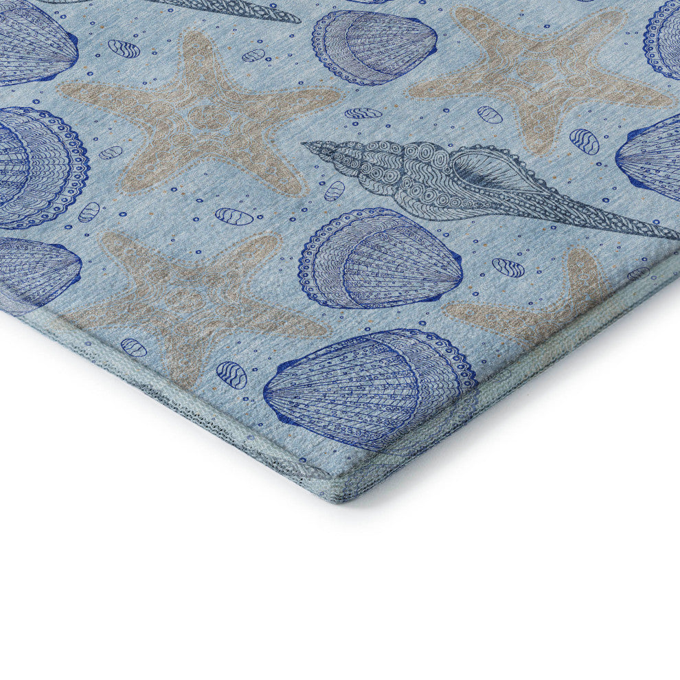 Addison Premium Washable Mayfield AMF183 Blue 2'3" x 7'6" Runner Rug