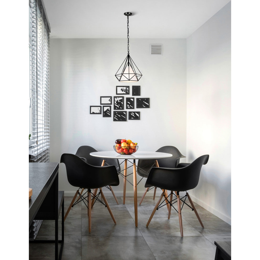 Diamond 1 Light Down Pendant With Black Finish