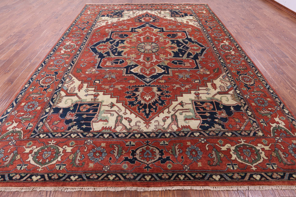 10' 1" X 13' 8" Heriz Serapi Hand Knotted Wool Rug - Q16001